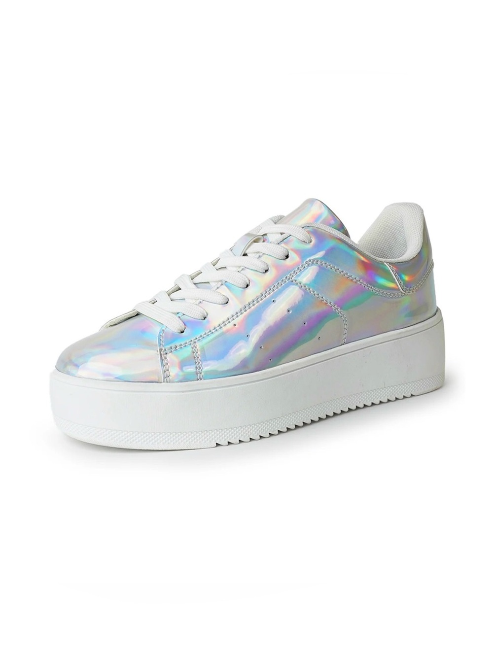 J Adams Women’s Hero Hologram Patent Platform Sneakers Size 8.5